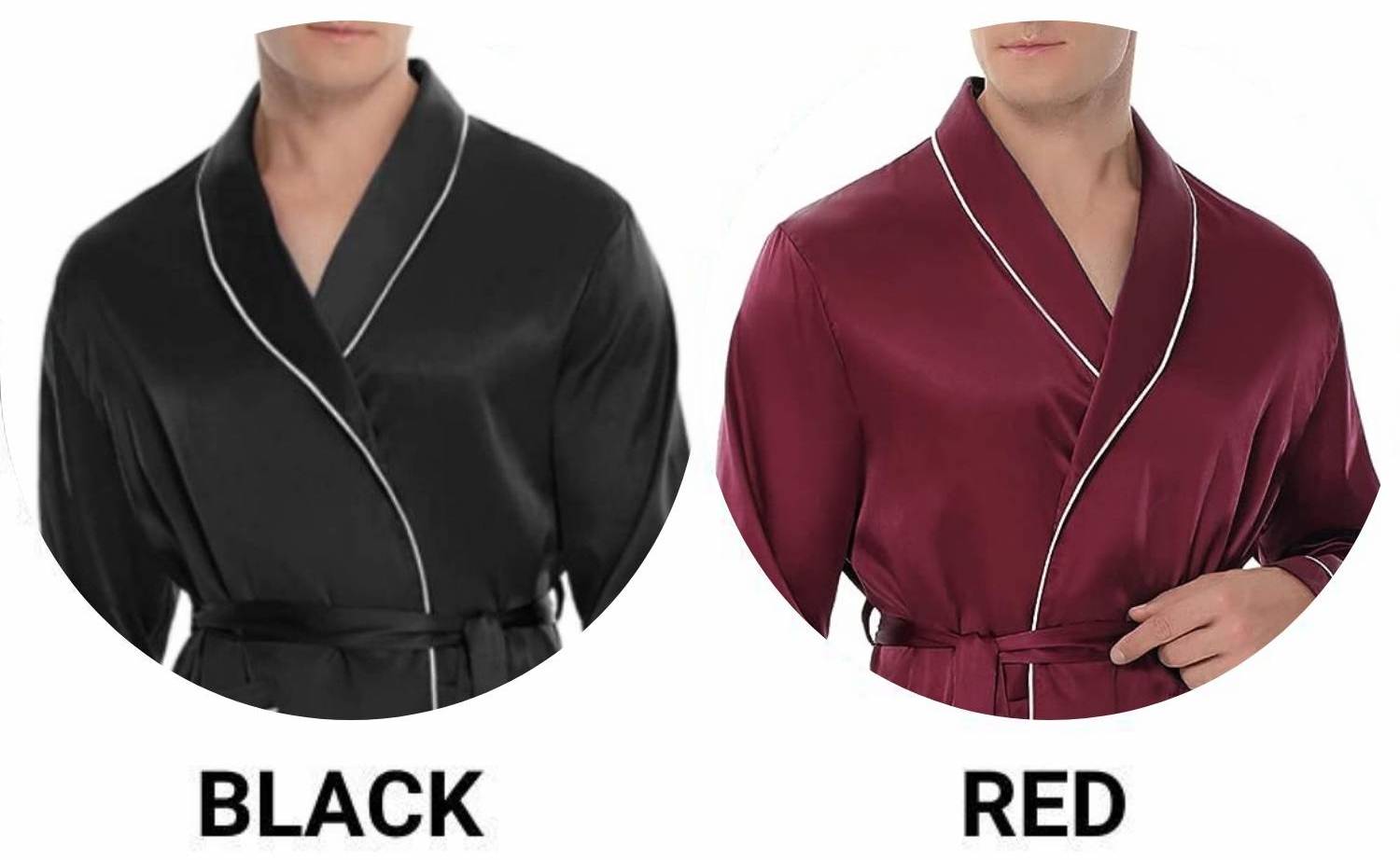 Mens Silky Satin Lounge Robe: image 5