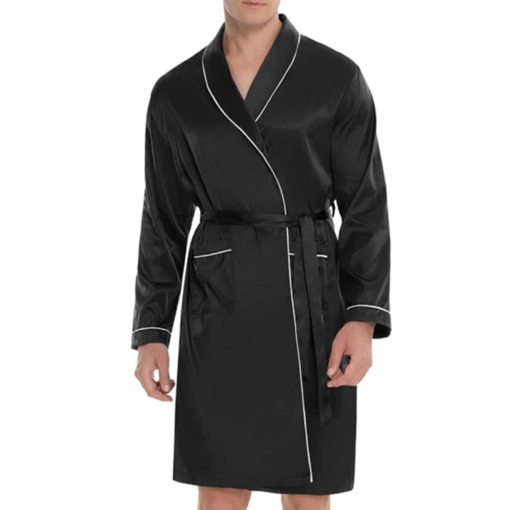 Mens Silky Satin Lounge Robe: image 6