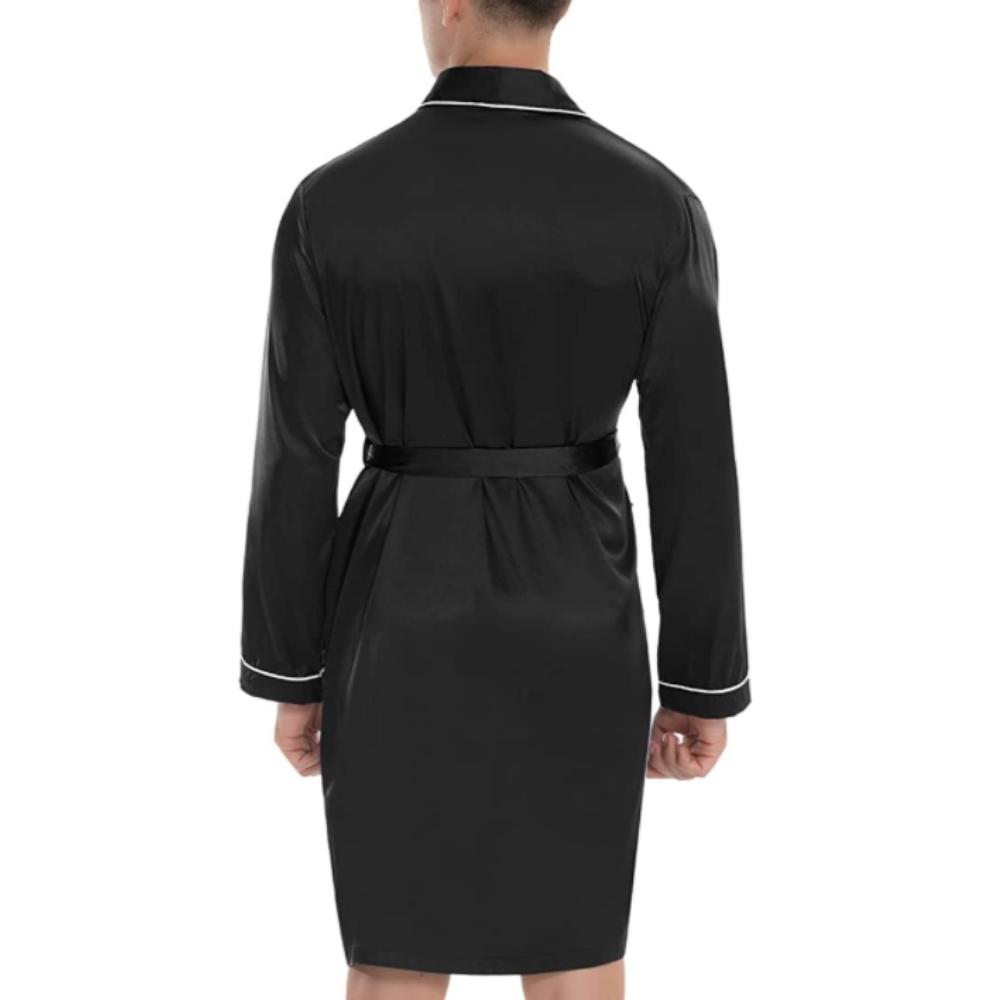 Mens Silky Satin Lounge Robe: image 7