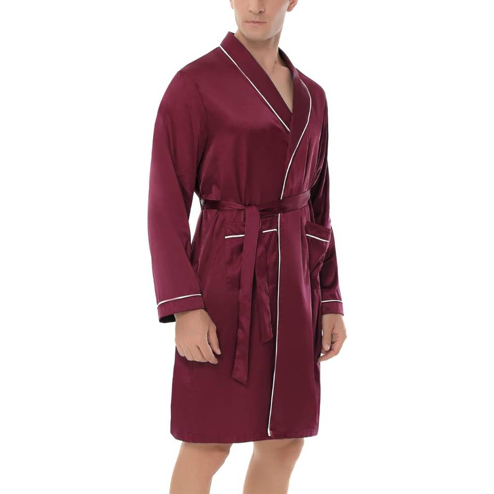 Mens Silky Satin Lounge Robe: image 8