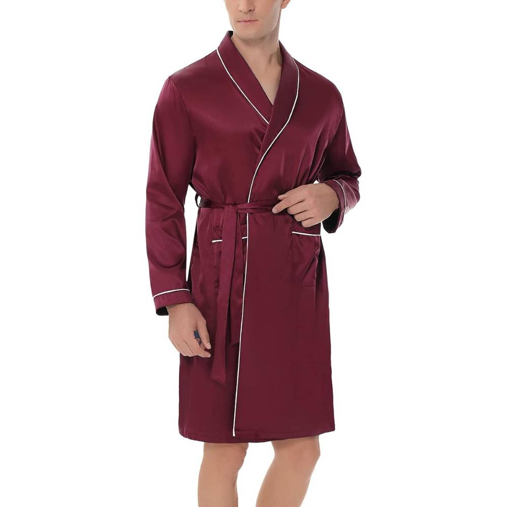 Mens Silky Satin Lounge Robe: image 9
