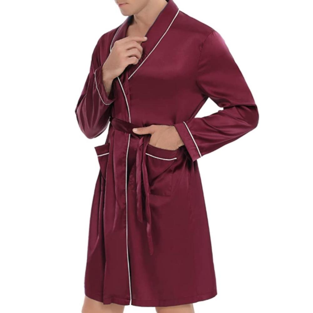 Mens Silky Satin Lounge Robe: image 10