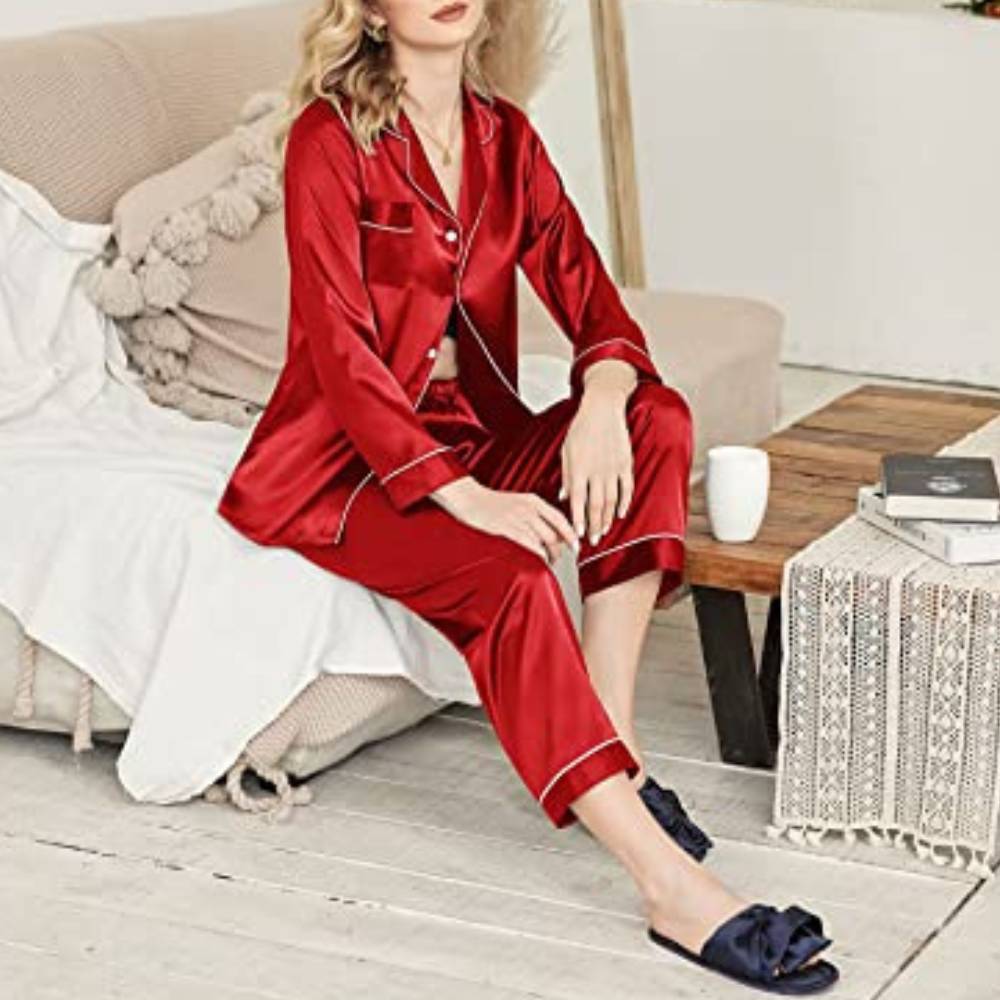 Satin Silk Long PJ Set: image 10