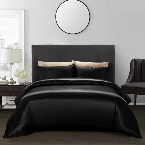 buy black satin silk sheets online
