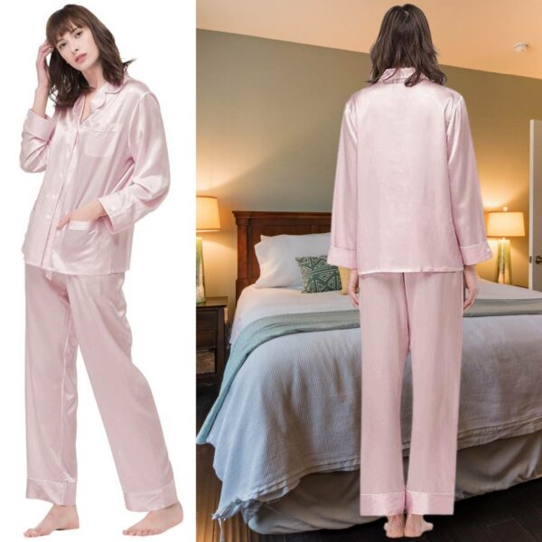 buy pink pure silk sleepwear
