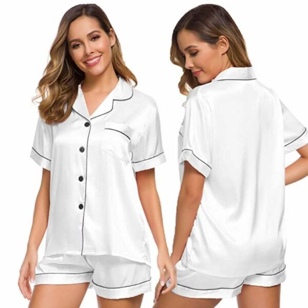 buy white satin silk pyjamas online